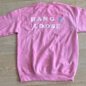 Pink hang loose tie dyed sweater